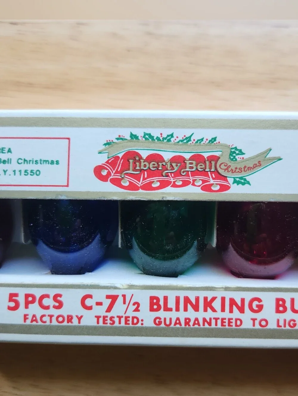 3 Boxes of Vintage Liberty Bell C-7 Blinking Glass Light Bulbs 15 Bulbs Total